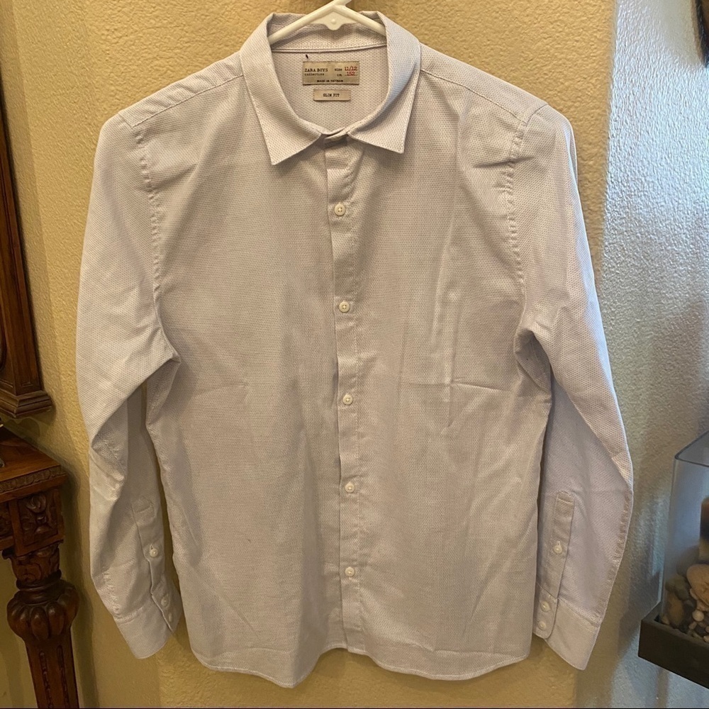 ZARA Boys Buttoned Down Long Sleeve Shirt 11/12Y